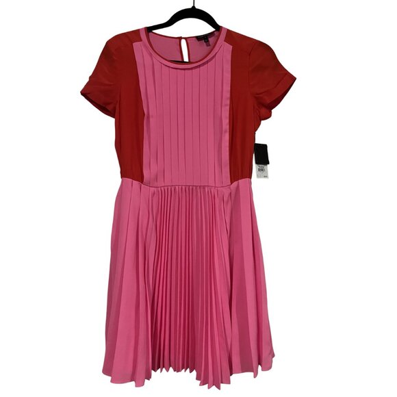 NWT Juicy Couture Pleated Pink Red Dress 4 - Picture 2 of 8
